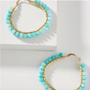 Anthropologie Jewelry - Anthropologie earrings Cleo Beaded Hoop Earrings Anthropologie Jewelry - Anthropologie earrings Cleo Beaded Hoop Earrings